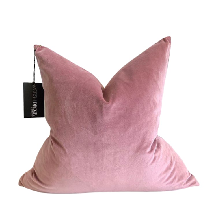 The Blush Rose Velvet Pillow