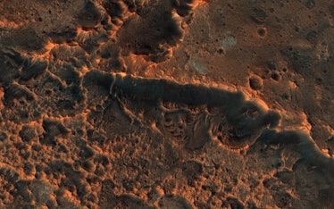 surface of mars marked with craters