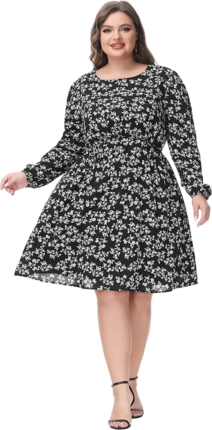 Hanna Nikole Chiffon Lantern Sleeve Dress