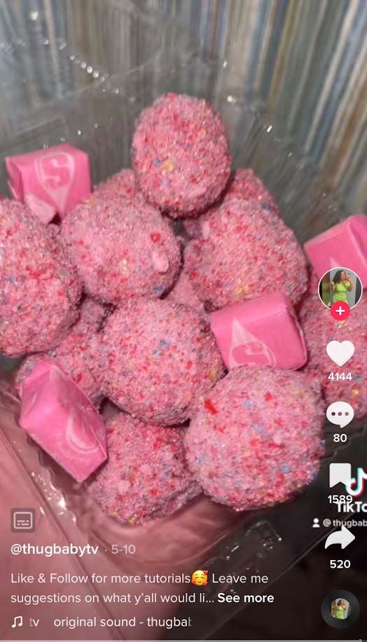 A TikToker shows how to make candy grapes from TikTok for a sweet Halloween treat. 