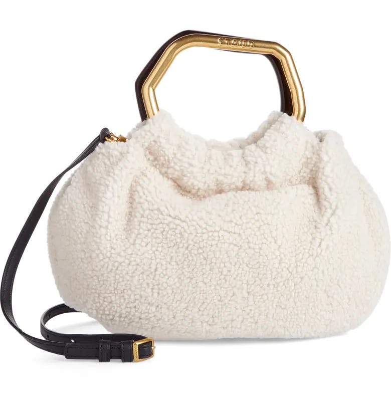 Staud Camille Genuine Shearling Crossbody Bag