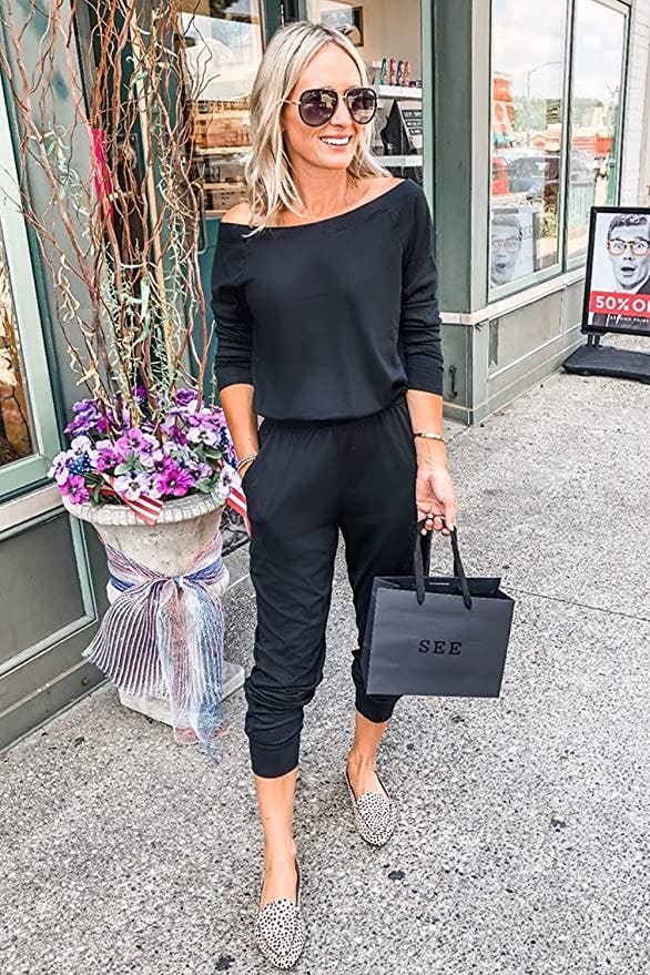 PRETTYGARDEN Long Sleeve Off-Shoulder Jumpsuit