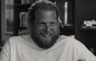 Jonah Hill laughing in still from 'Stutz' trailer