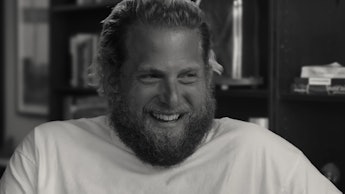Jonah Hill laughing in still from 'Stutz' trailer