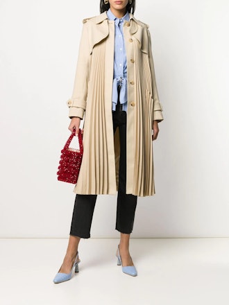 Vino Pleated Trench Coat