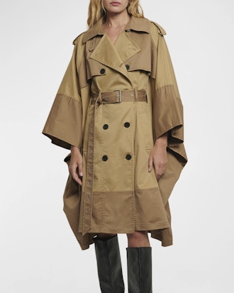 Douglas Two-Toned Cape Trench Coat