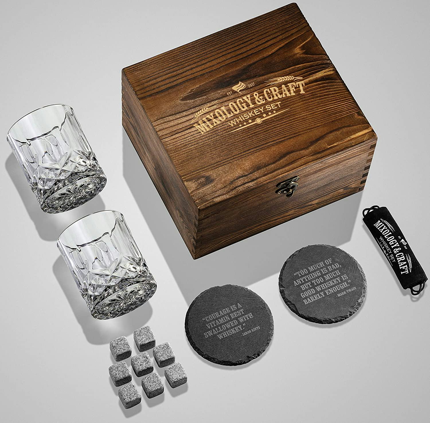 Mixology &amp; Craft Whiskey Stones Gift Set