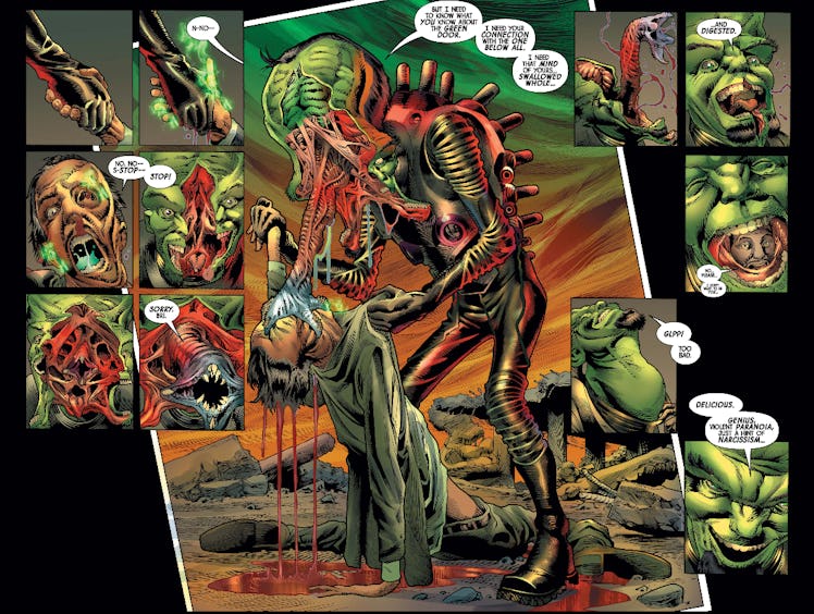 The Leader becoming a cosmos-devouring monster in the recent run of The Immortal Hulk