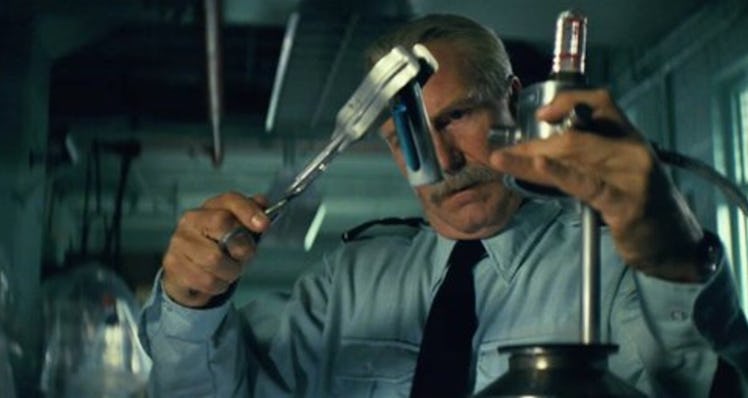 General Ross (William Hurt) with the experimental Super-Soldier serum in The Incredible Hulk