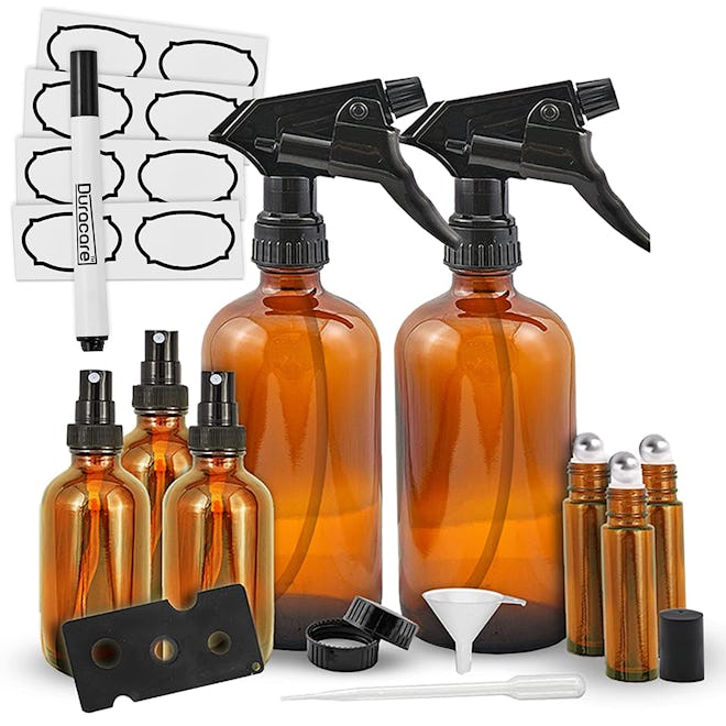 Duracare Amber Glass Spray Bottle Set (8-Pieces)