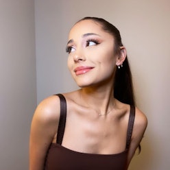 Ariana Grande ponytail looking up