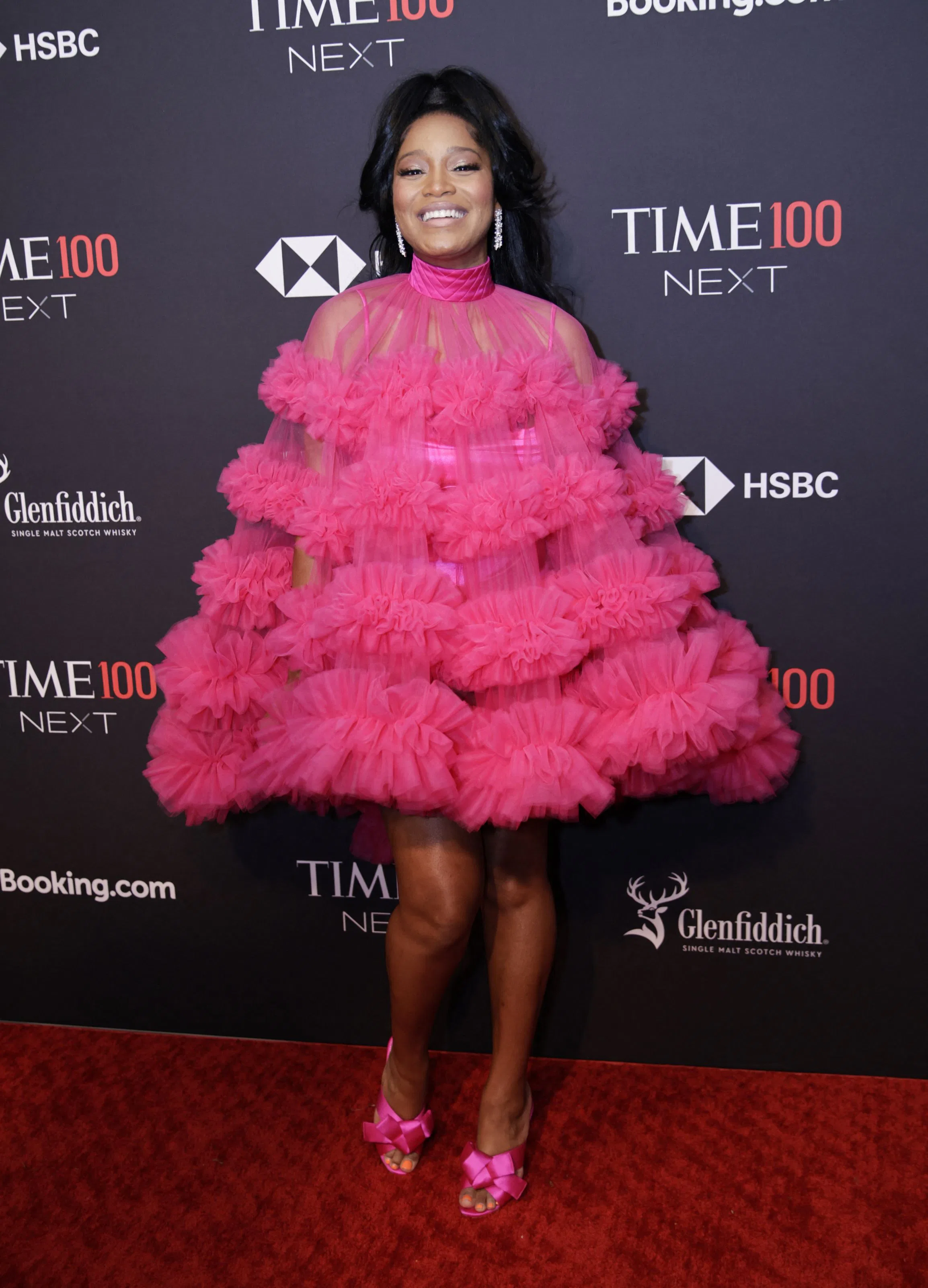 keke palmer pink dress Keke Palmer Coats Herself Head-to-Toe in Gucci Logos
