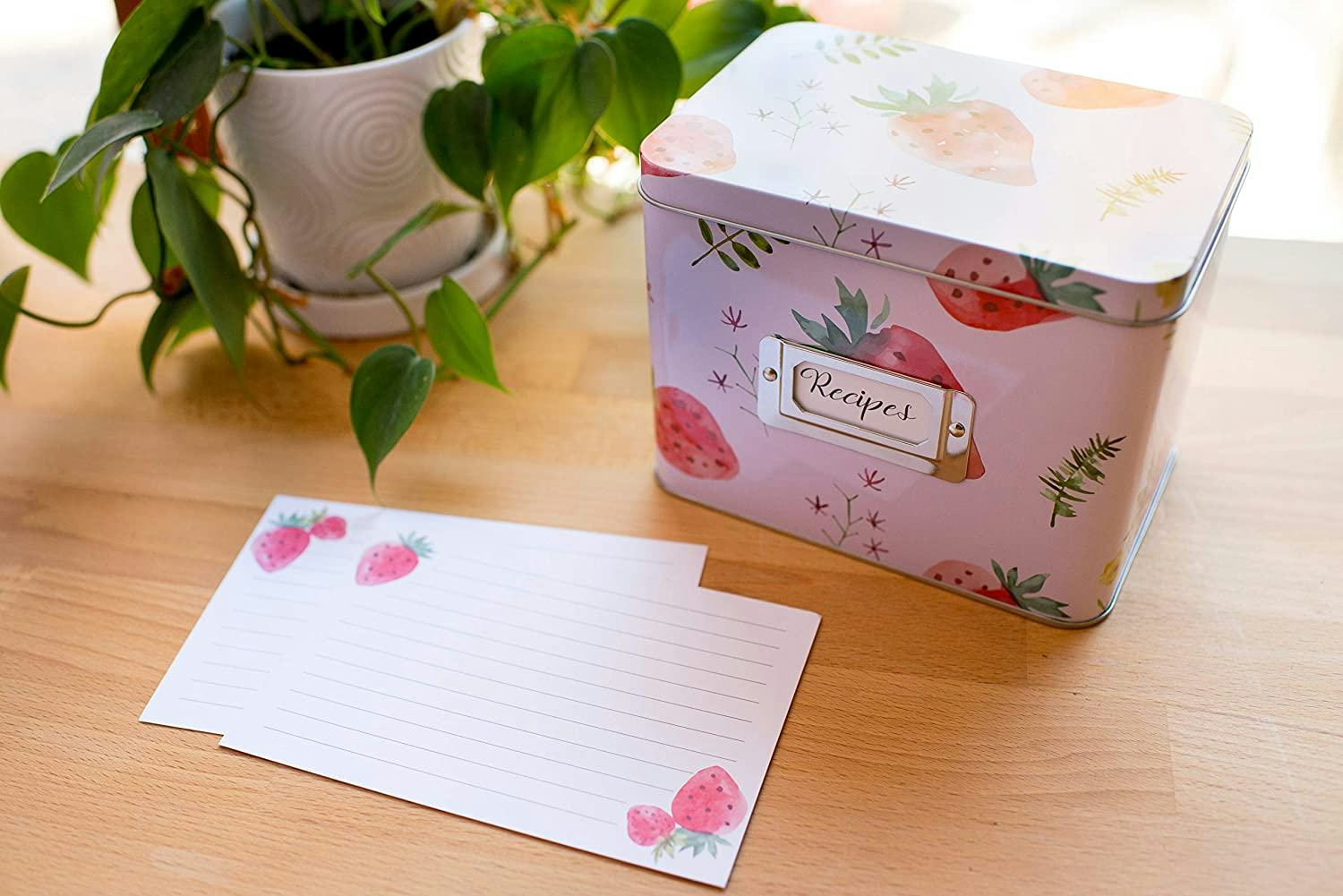 Heart&amp;Berry Recipe Box With Cards And Dividers