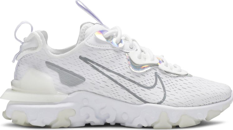 Nike white iridescent React Vision sneakers