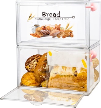 RISICULIS Large Stackable Bread Storage Containers (2-Pieces)