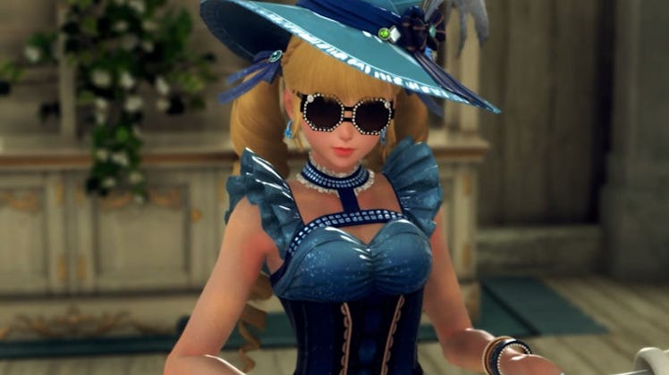  Welch in a new denim dress, hat and circular sunglasses in Star Ocean: The Divine Force