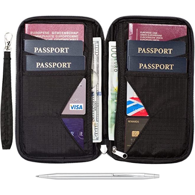 Zero Grid Travel Wallet & Family Passport Holder w/RFID Blocking