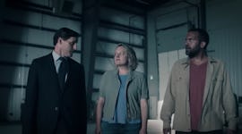 Scene from the Season 5, Episode 9 promo of The Handmaid's Tale, featuring June, Luke, and Tuello