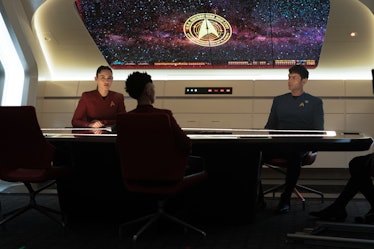 La'an, Ortegas, and Spock in 'Strange New Worlds' Season 1.