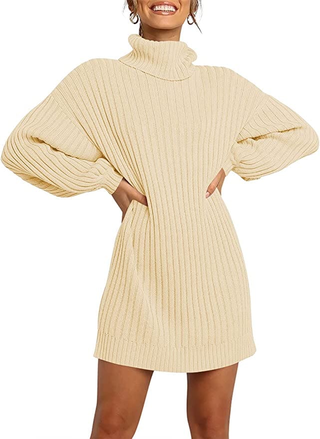 ANRABESS Turtleneck Sweater Dress