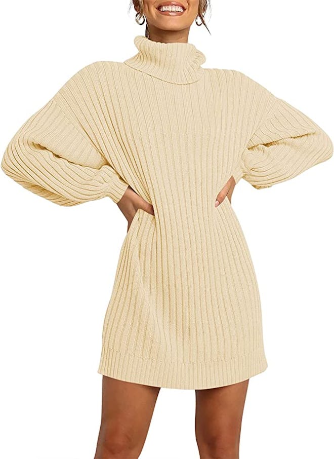 ANRABESS Turtleneck Sweater Dress
