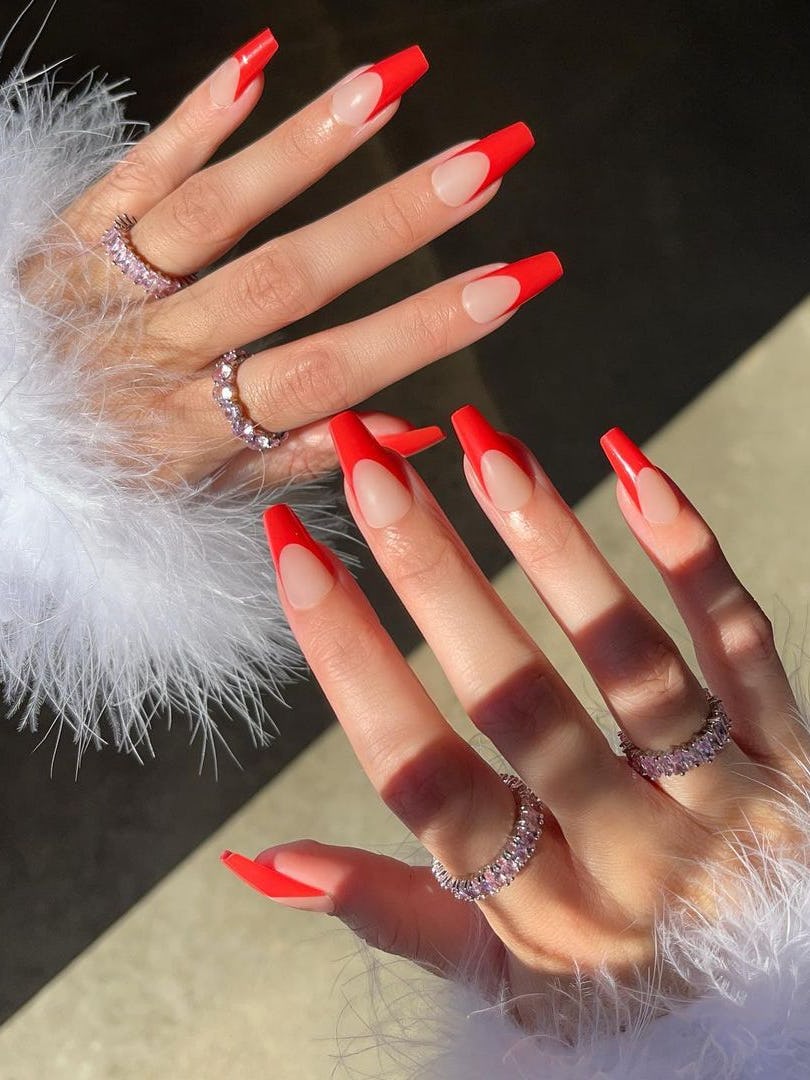 Red French Tip Nails Are The Ultimate Subtly Sexy Manicure Shade