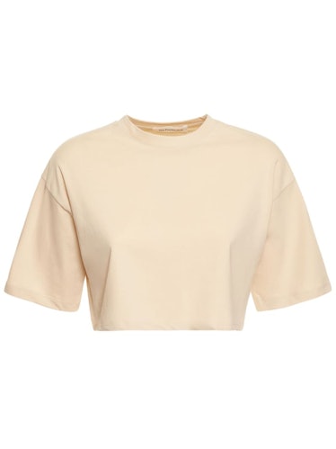 The Frankie Shop beige cropped T-shirt