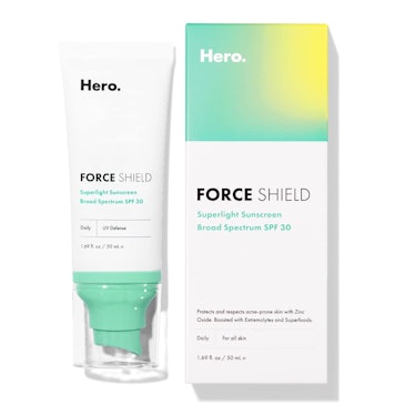 hero cosmetics force shield superlight sunscreen spf 30 is the best gel sunscreen to use with tretin...