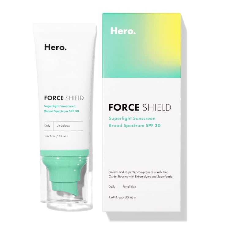 hero cosmetics force shield superlight sunscreen spf 30 is the best gel sunscreen to use with tretin...