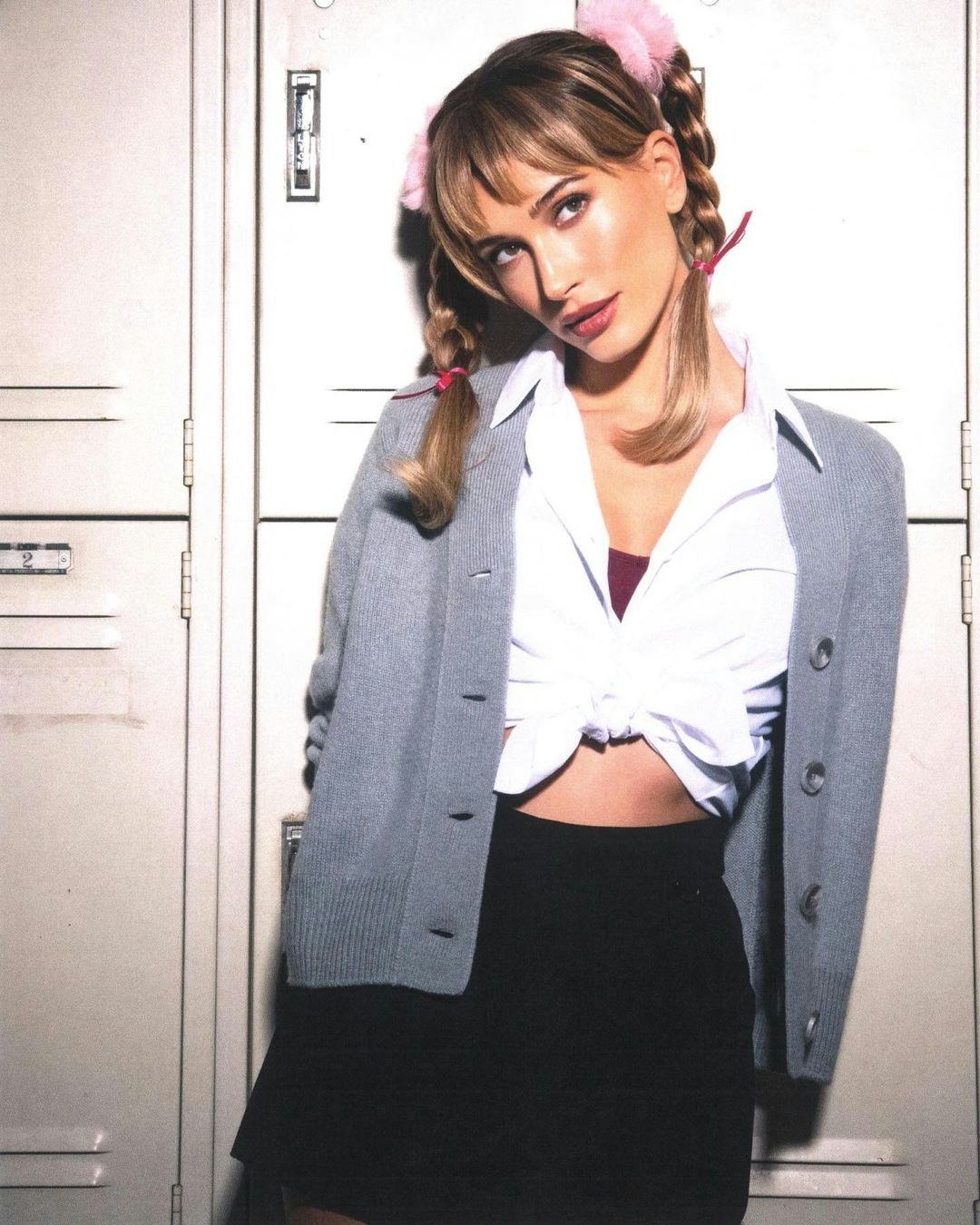 Hailey Bieber pigtails britney spears halloween hair