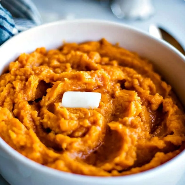 An easy mashed sweet potato recipe from Yummly.