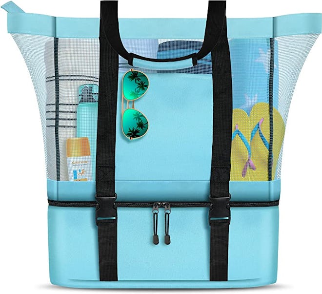 EUDELE Mesh Beach Tote Bag with Detachable Beach Cooler
