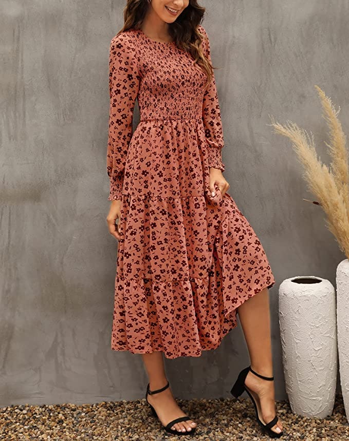 Maggeer Smocked Bodice Midi Dress