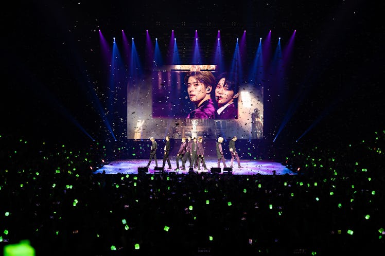 Band NCT 127 performing at their 'Neo City: The Link' show in Newark.