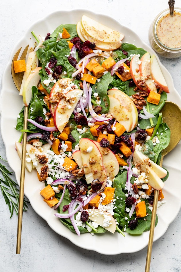 This roasted sweet potato spinach salad is one of the top sweet potato recipes to make.