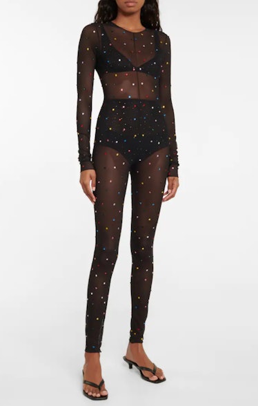 Embellished Tulle Bodysuit