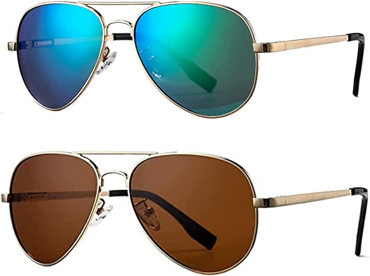 HJSTES Polarized Aviator Sunglasses (2-Pack)