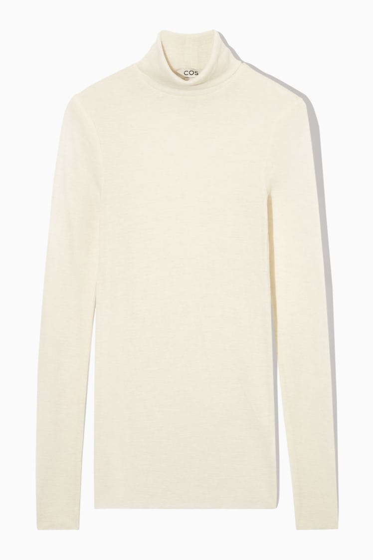 Slim-Fit Merino Wool Turtleneck Top