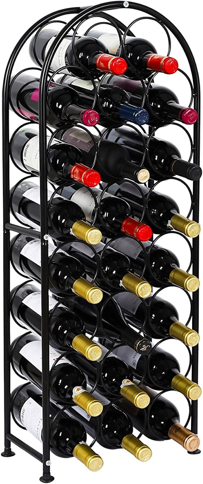 With an elegant design and 23-bottle capacity, this PAG Arched Floor Wine Rack is one of the best wi…