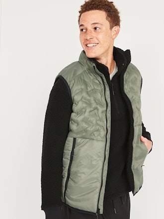Water-Resistant Sherpa-Lined Puffer Vest