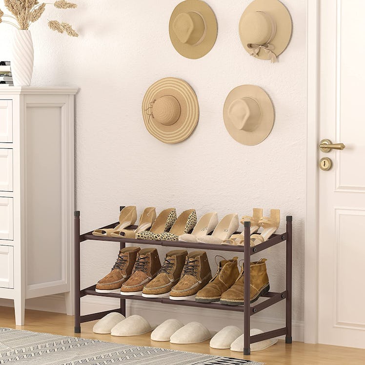 Tajsoon 2-Tier Stackable Shoe Rack Organizer