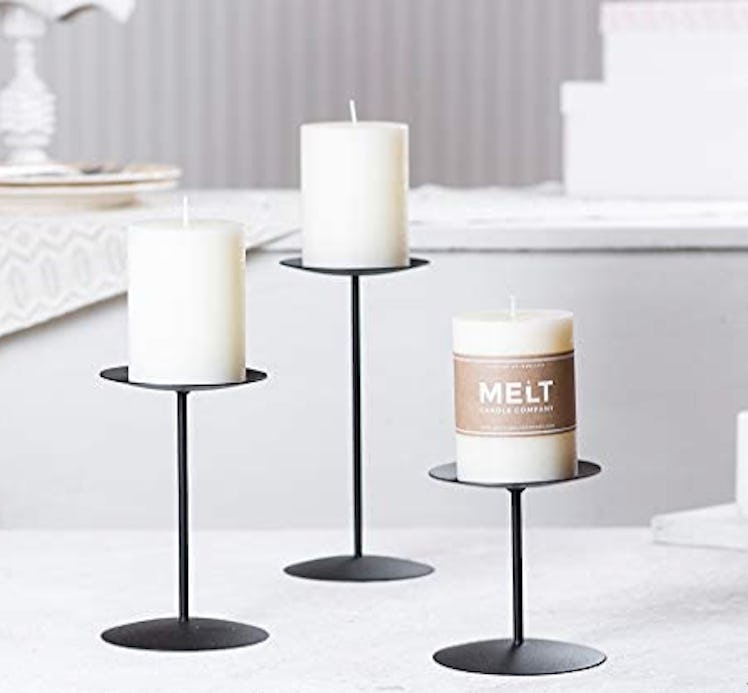 Melt Candle Company Black Metal Base Candleholders (3-Pack)