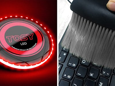 A TOSY Rechargeable LED Frisbee and an Ajxn Interior Dust Brush for Cars