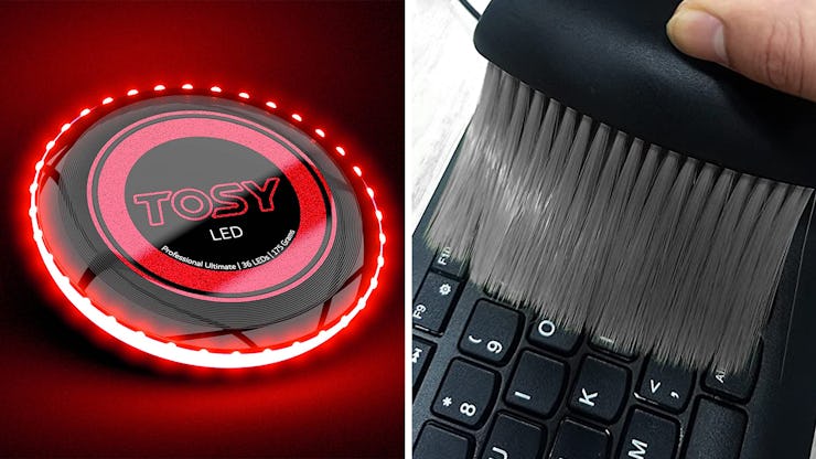 A TOSY Rechargeable LED Frisbee and an Ajxn Interior Dust Brush for Cars