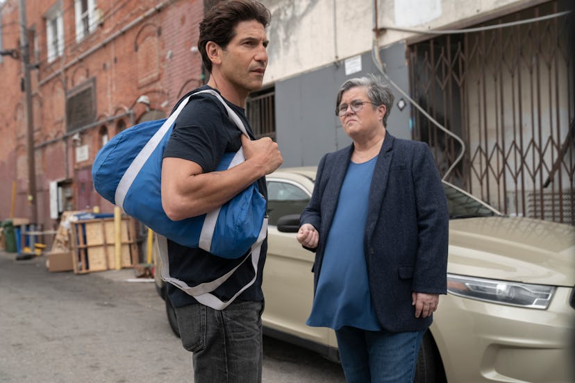 Jon Bernthal as Julian Kaye and Rosie O'Donnell as Detective Sunday in the 'American Gigolo' Season ...