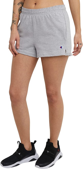 These Champion sweat shorts have the classic logo.