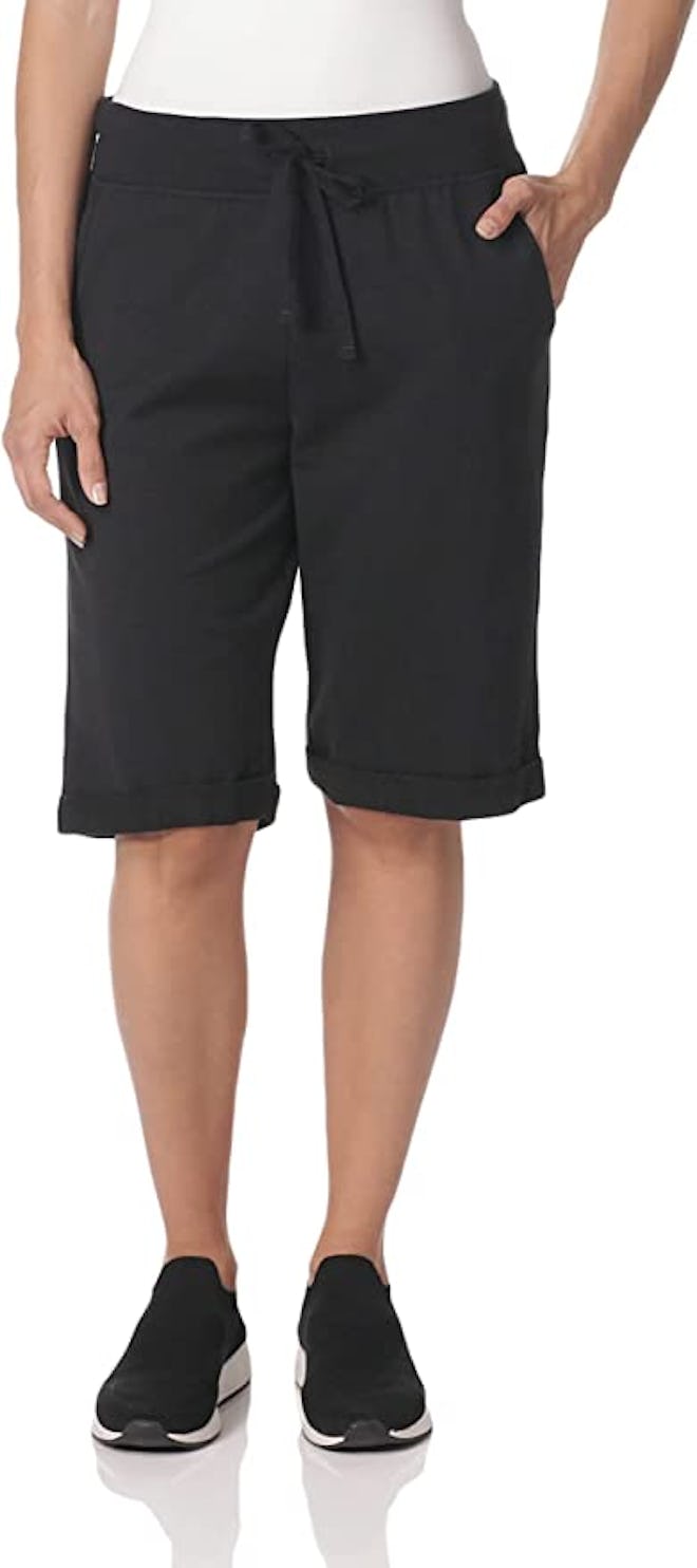 These sweat shorts have a longer Bermuda length.