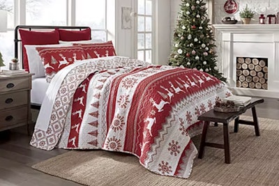 North Pole Trading Co. Holiday Stripe Quilt Set