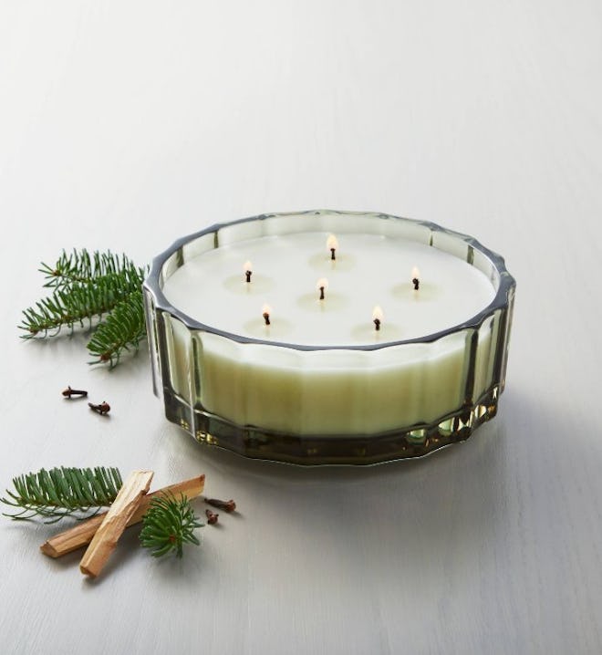 Fluted Glass Fireside Spruce Candle