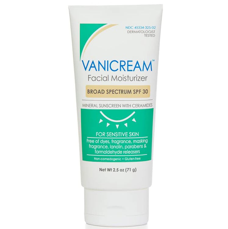 vanicream facial moisturizer spf 30 is the best sunscreen for sensitive skin to use with tretinoin